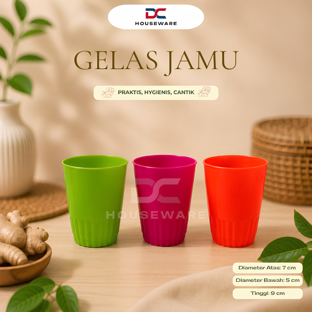 [ 12 PCS ] GELAS JAMU / GELAS PLASTIK / GELAS WARNA WARNI / GELAS KECIL PLASTIK