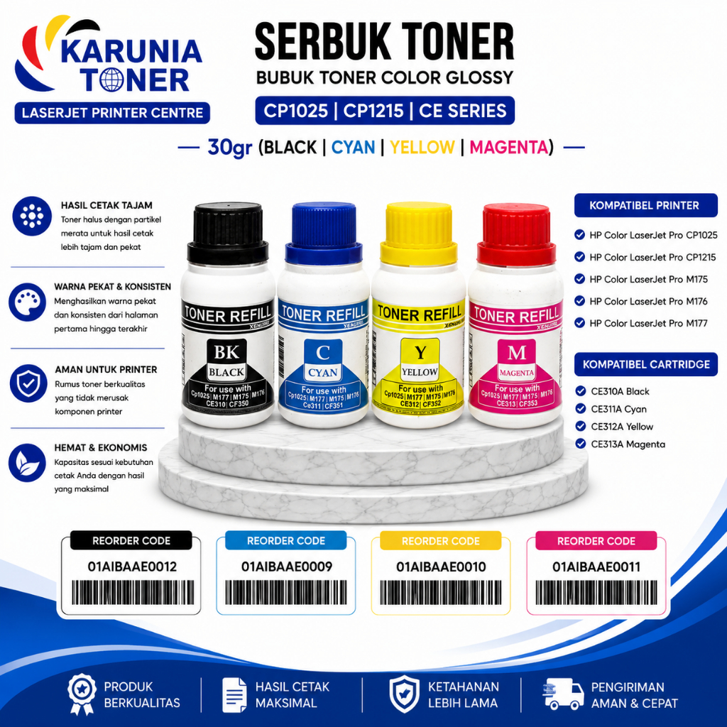 Serbuk Toner JMH CP1025 CP1025 CP1025nw CP1215 CP1515 CP1525