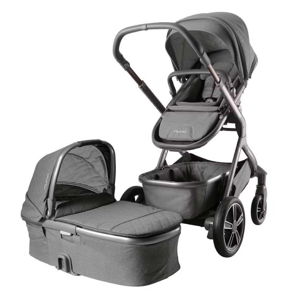 Nuna Stroller Demi Grow Threaded + Free Bassinet/Carrycot - Special Edition Grey - Twin Stroller