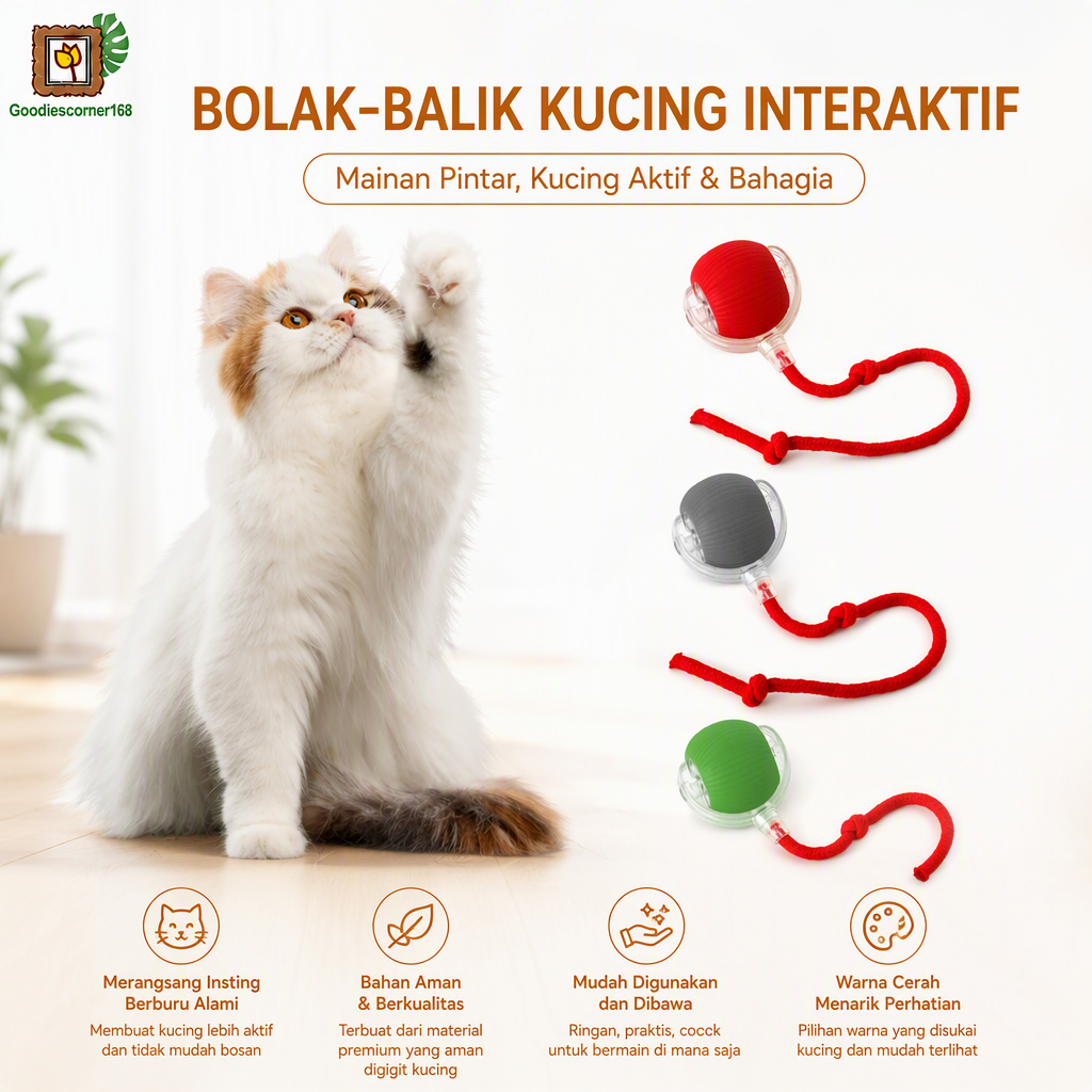 Bola LED BALLPET Mainan Pintar untuk Kucing & Anjing Bola LED Interaktif Bola Mainan Hewan