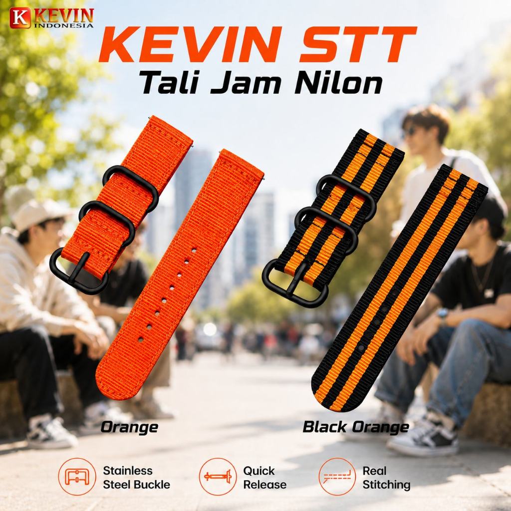 KEVIN Tali Jam Smartwatch Alfah H18 H19 Pro - Strap Nilon Kanvas Army Look 24mm STT