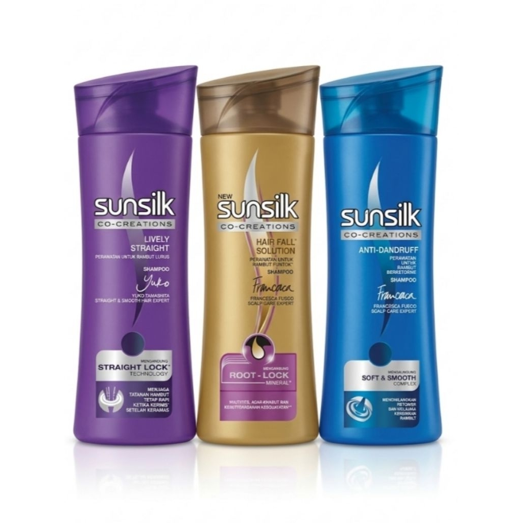 Sunsilk Shampoo Trio Pack - Lively Straight / Hair Fall Solution / Anti-Dandruff 80 ml