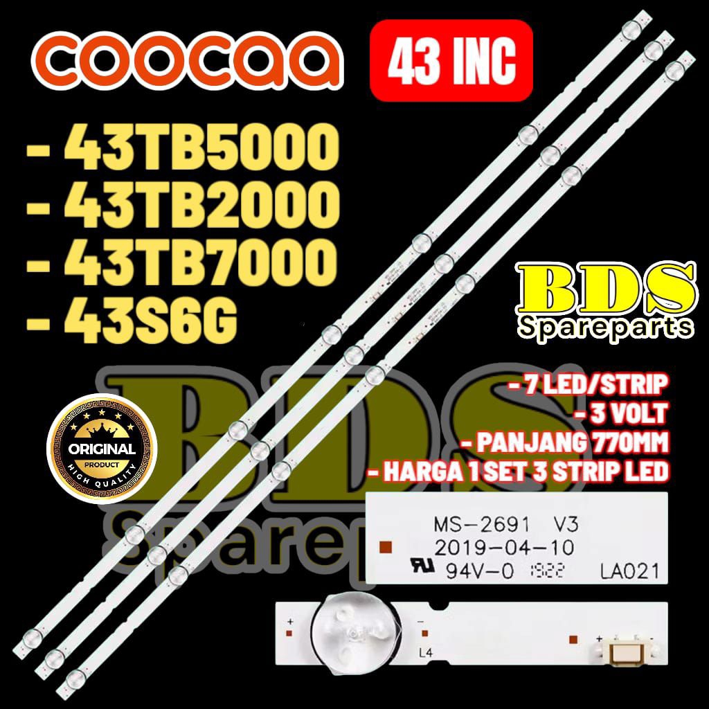 Backlight tv led coocaa 43 inch 43TB5000 43TB2000 43TB7000 43S6G