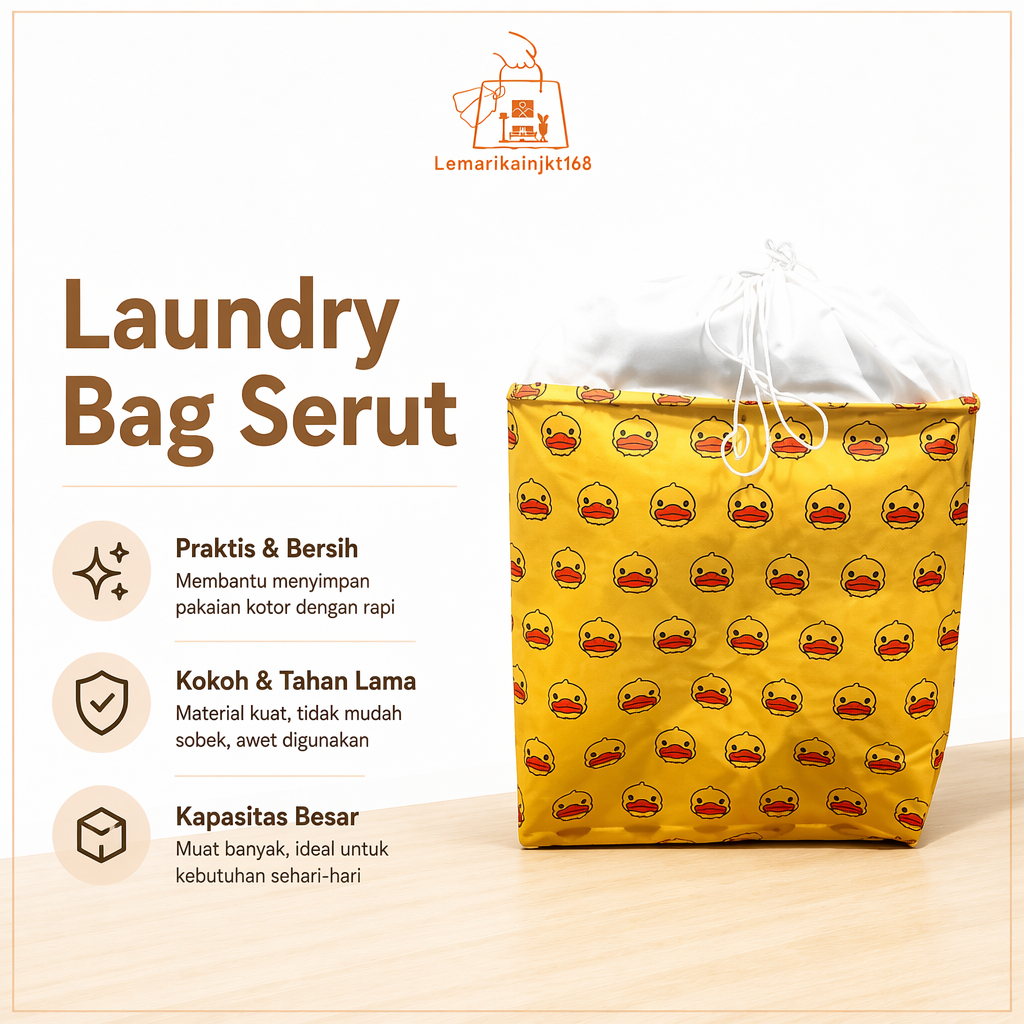 Laundry bag serut|tas kerajang baju kotor|keranjang baju motif lucu jumbo|bag serut jumbo|laundry ba