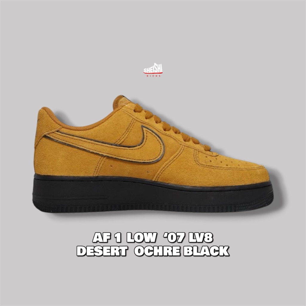 Sepatu Sneakers Pria Nike Af1 ‘07 Lv8 Desert Ochre Black