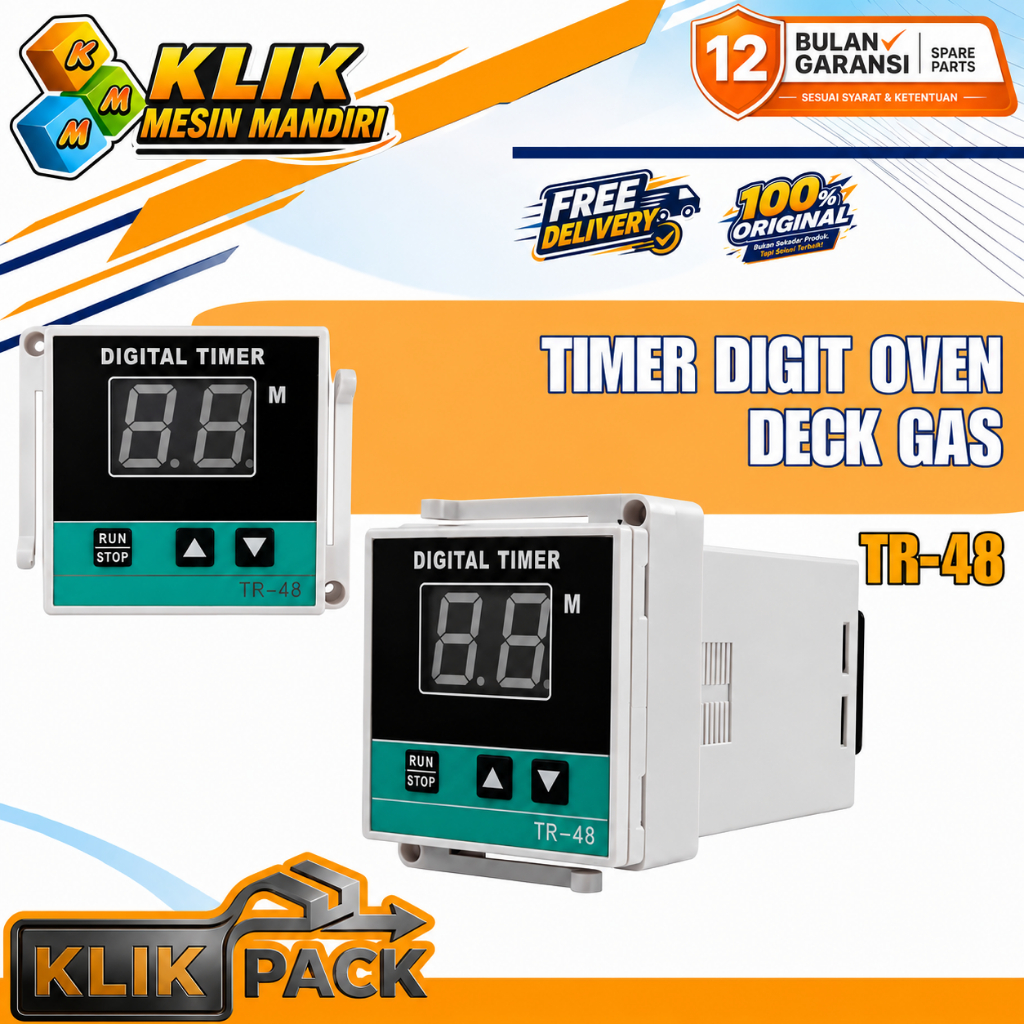 Timer Digital Oven Deck Gas TR-48 Sparepart Oven Gas Otomatis