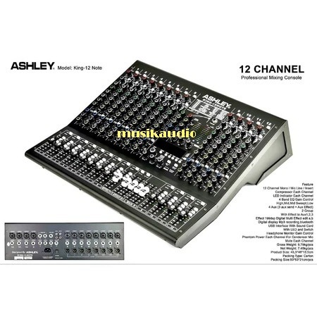 Mixer Audio ASHLEY KING 12 NOTE COMPRESSOR / KING NOTE 12 Original 12 Channel USB