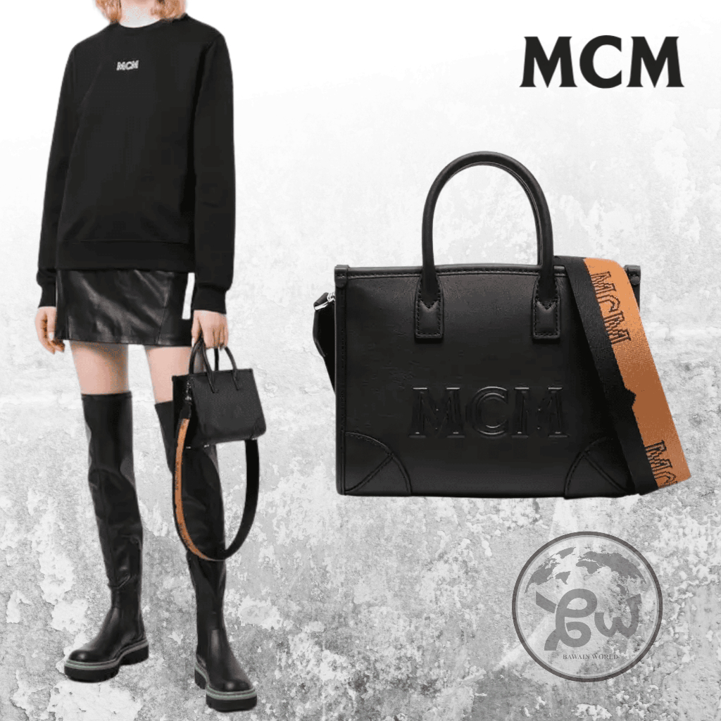 [READY] Authentic MCM Mini Munchen Leather Tote Bag / Tas Selempang MCM Hitam Kulit
