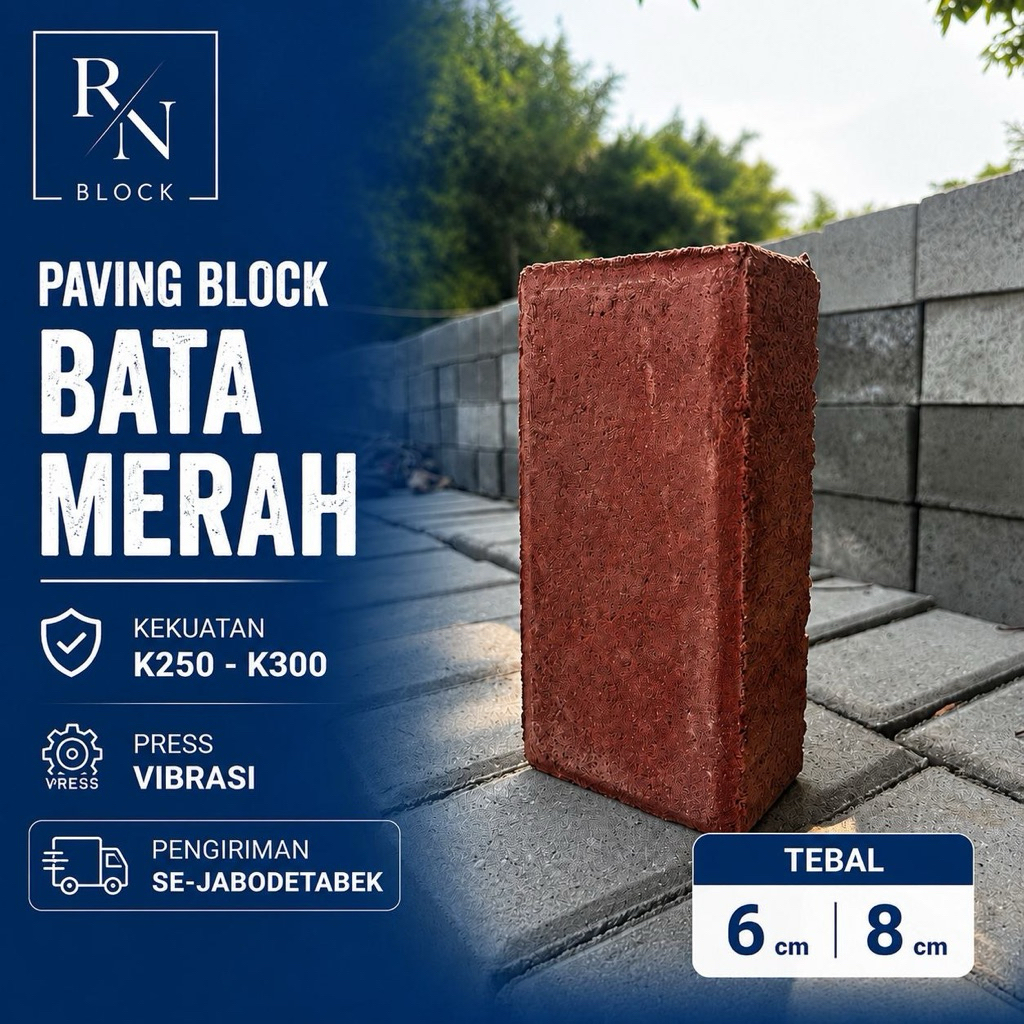 Paving Block Bata Merah | Konblock vibrasi K250
