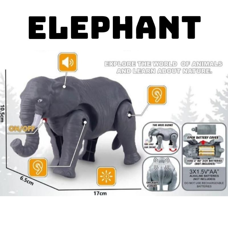 Mainan Anak Elephant gajah b/o dus terbaru 333-58