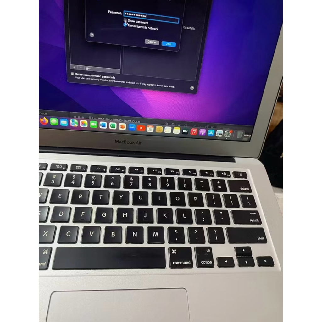 MACBOOK AIR 2017 SECOND RAM 4/128 GB 13 INCHI MONTEREY OS