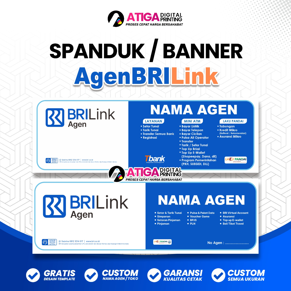 Spanduk Agen Brilink | Spanduk Banner Brilink Custom | Banner Agen Brilink