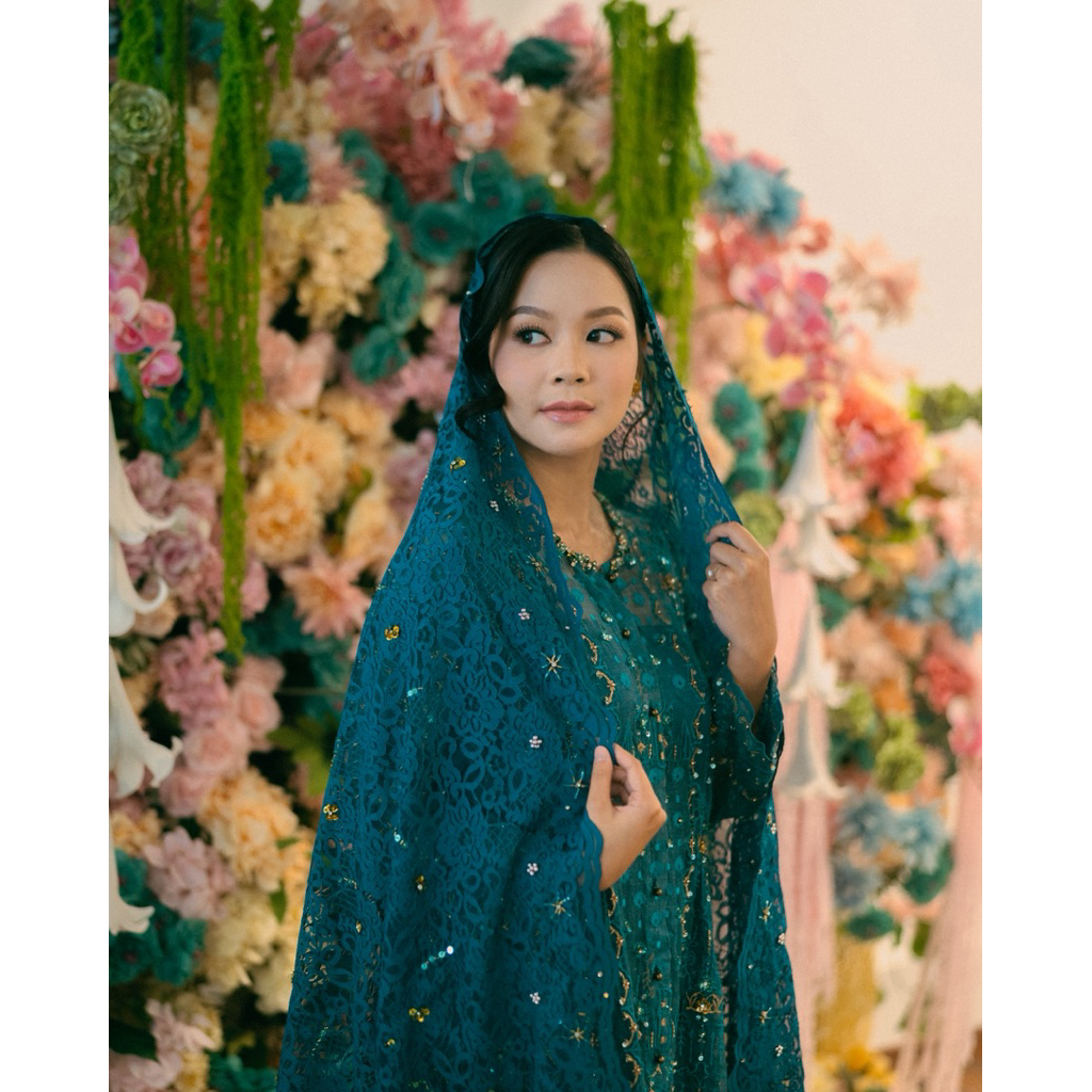 Dress pengajian Boh Play studio boh with veil