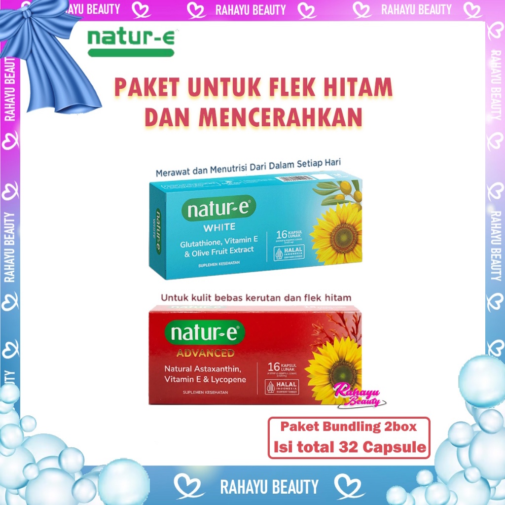 NATUR E Soft Capsule Paket 2Box Advanced isi 16 & White isi 16 | Bundle | Bundling | Paket Bundling