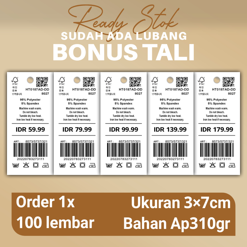 Tag baju label baju label merek label kertas tag kertas