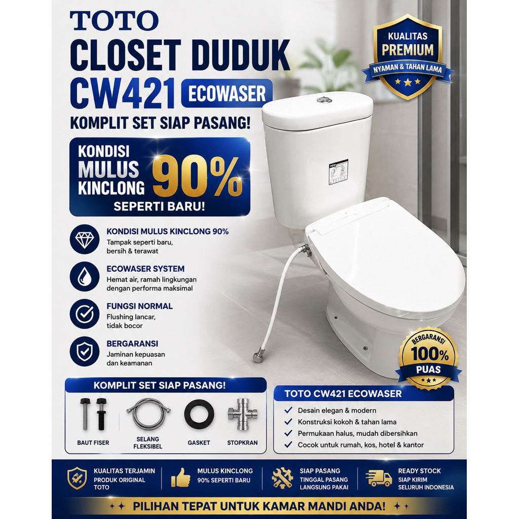CLOSET DUDUK TOTO CW420Jp|CLOSET DUDUK TOTO CW420J+ECOWASER