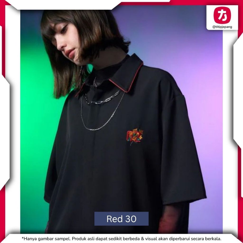 [PO] Kemeja Neon Genesis Evangelion x HARE Line Art Shirt Red Blue Purple POTJ [WAJIB TANYAKAN STOCK