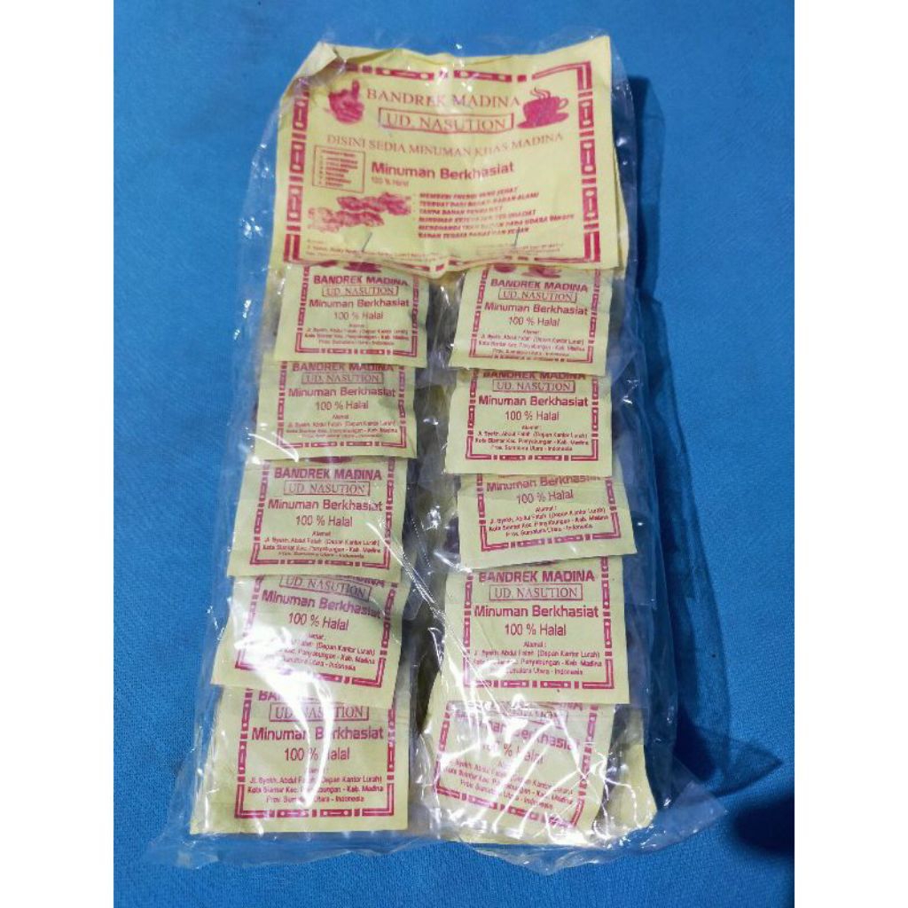Bandrek Madina Gula Merah & Jahe Merah Alami 100% Tanpa Bahan Pengawet / 10pcs