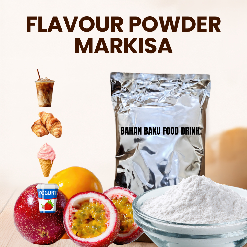 Flavour Markisa Powder Food Grade Pure | Biang Esen Bubuk Markisa Food Grade Original | Perisa Bubuk