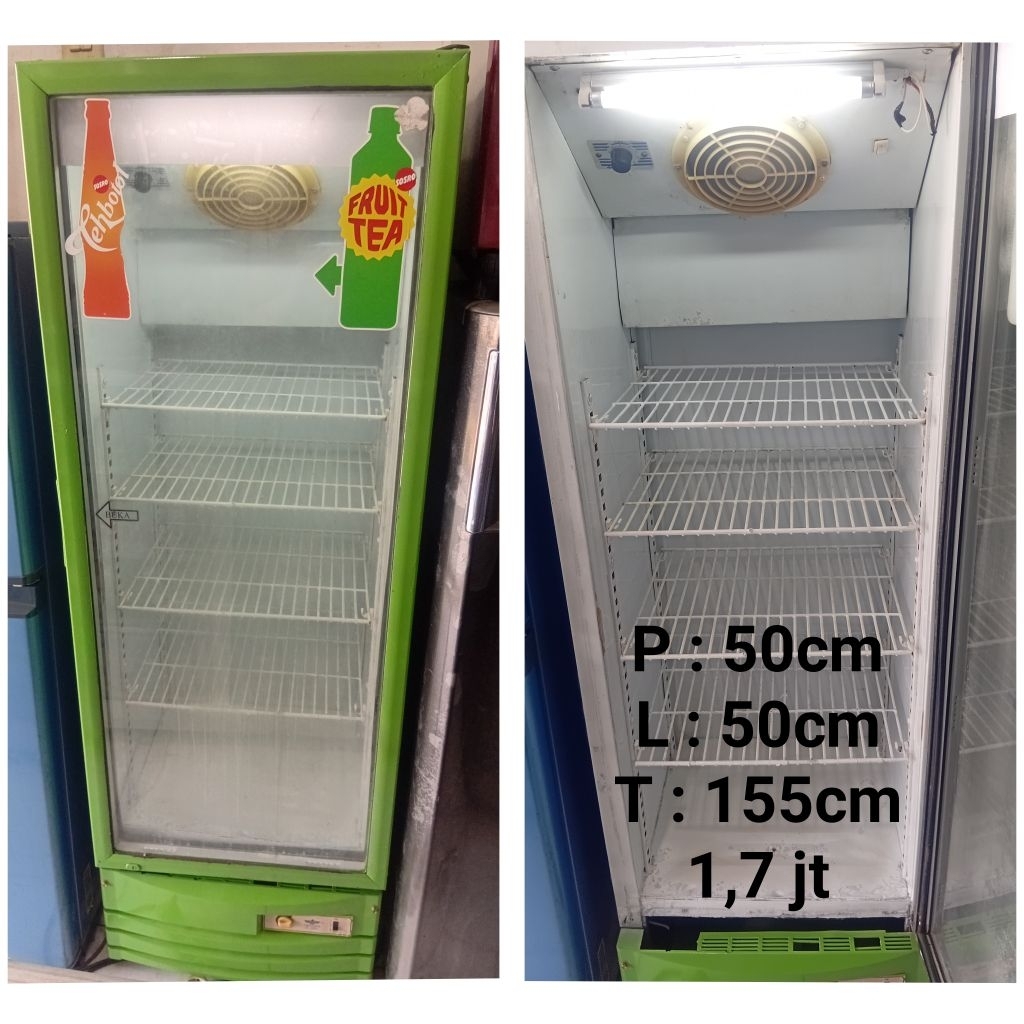 showcase pendingin bekas bergaransi,harga&merk di foto