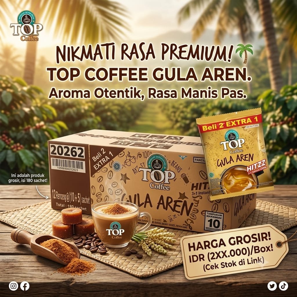 Top Kopi Gula Aren Instan Kopi Susu Bubuk Gula Aren Sachet