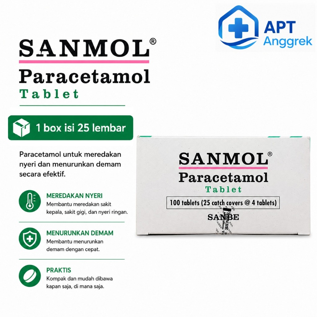 Sanmol Tablet 1 BOX isi 25 Lembar