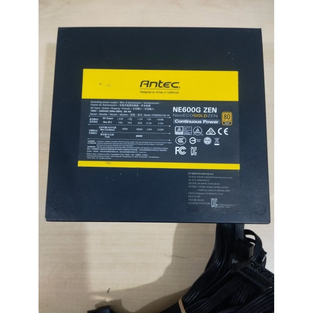 psu pure antec 600watt 80+ gold