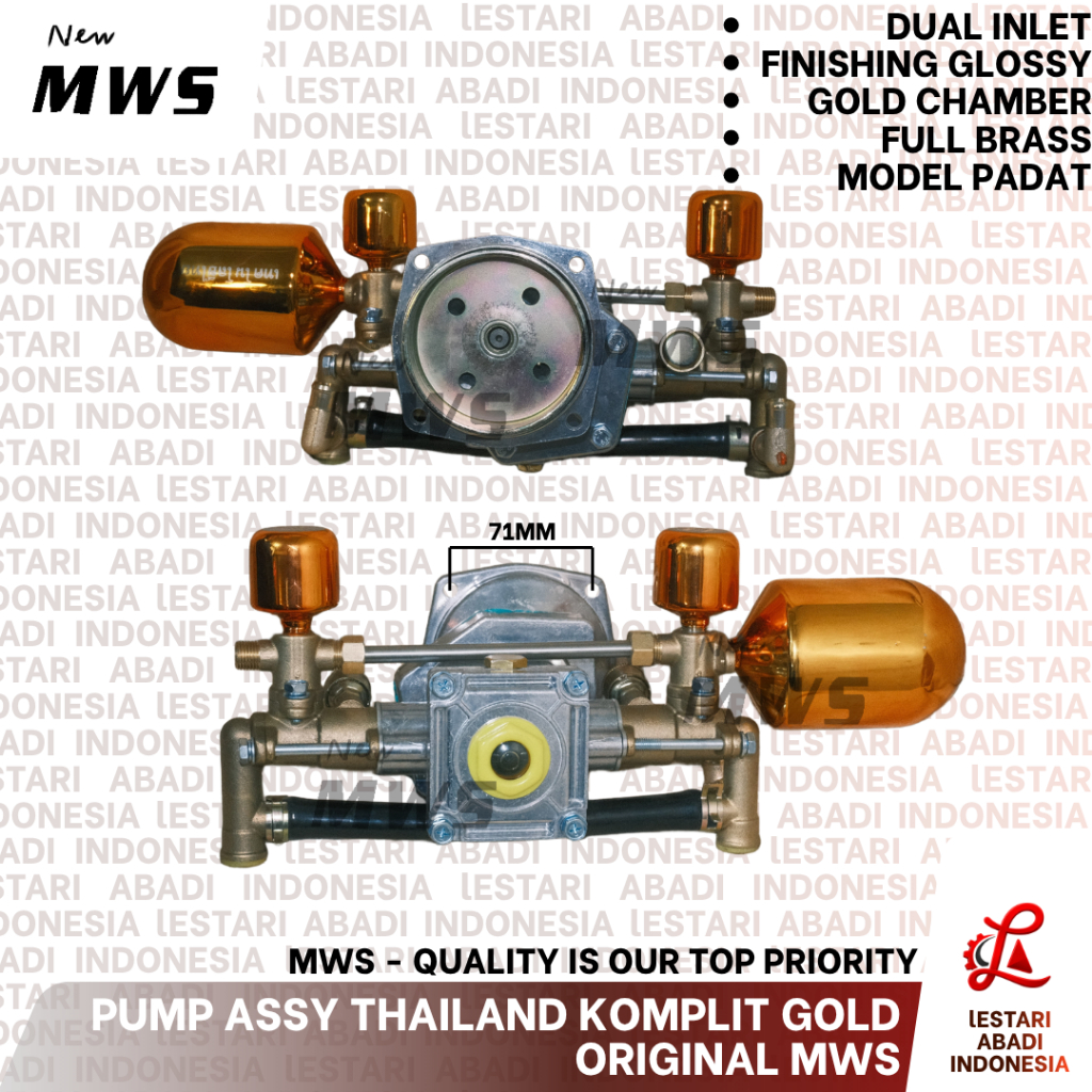POMPA KOMPLIT MWS GOLD 3TABUNG PADAT 2INLET PUMP ASSY PAM ASSY KONVERTER 2TAK 4TAK POMPA MODIF THAIL