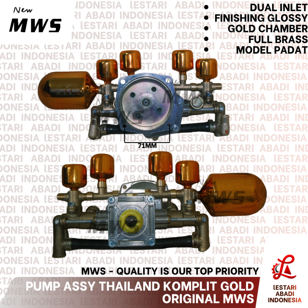 POMPA KOMPLIT MWS GOLD 5TABUNG PADAT 2INLET PUMP ASSY PAM ASSY KONVERTER 2TAK 4TAK POMPA MODIF THAIL