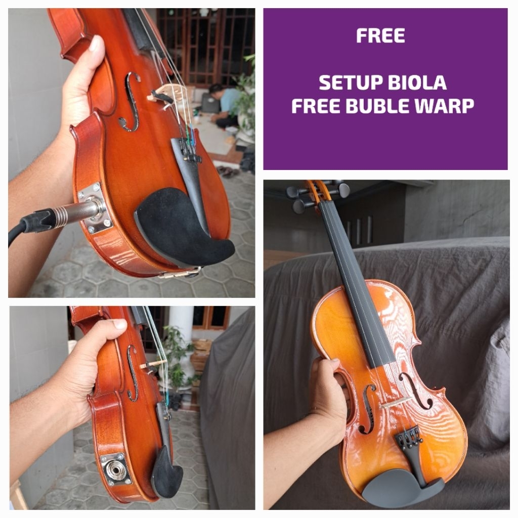 BIOLA ELEKTRIK BIOLA AKUSTIK ELEKTRIK VIENA UKURAN 4/4 KAYU SOLID ORIGINAL VIENNA