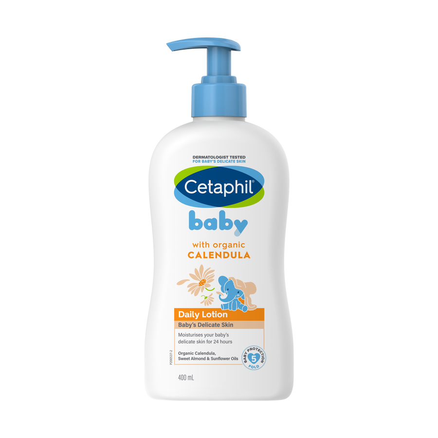 Cetaphil Baby with Organic Calendula Daily Lotion 400ml dengan Calendula, Glycerin, Sweet Almond Oil
