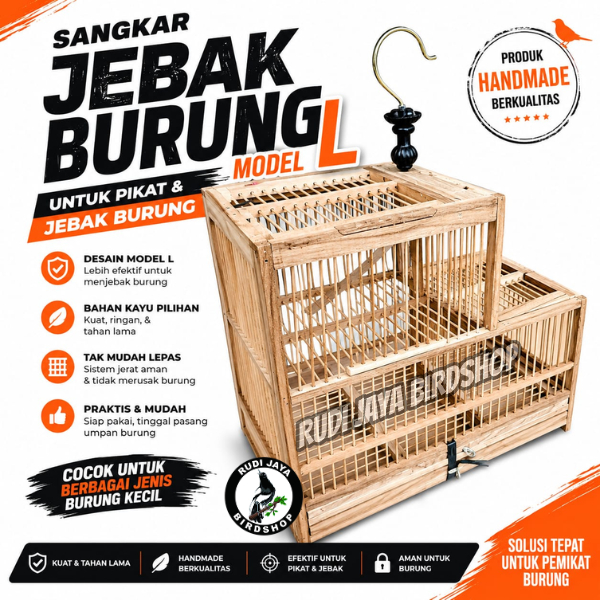 SANGKAR JEBAK BURUNG MODEL L KANDANG PIKAT UNTUK JEBAKAN BURUNG KECIL PRENJAK KONIN SOGON CIBLEK