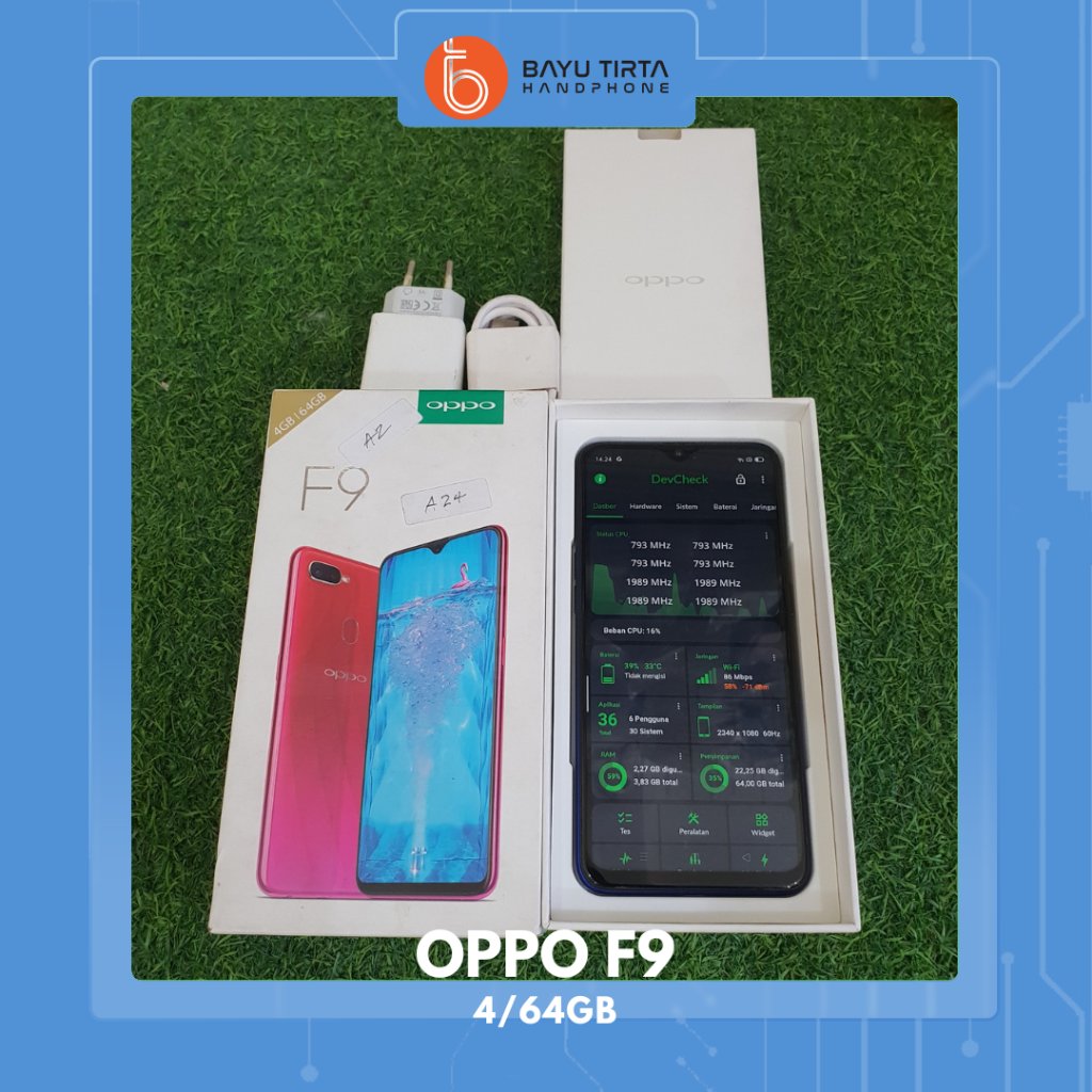 OPPO F9 (4/64GB) | Twilight Blue| Second / Bekas | A2