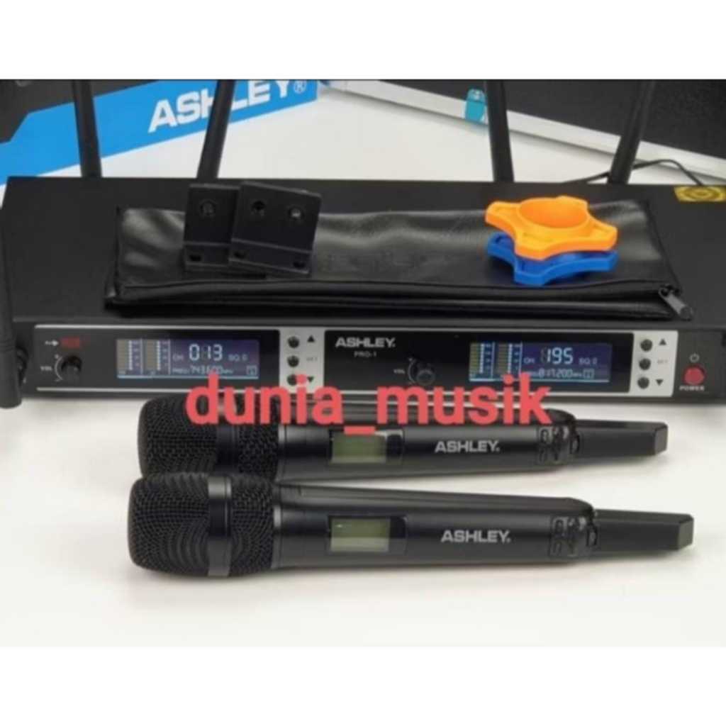 Mic Wireless ASHLEY PRO 1 PRO1 ORIGINAL FREE KOPER Mic Handheld 6 Antena