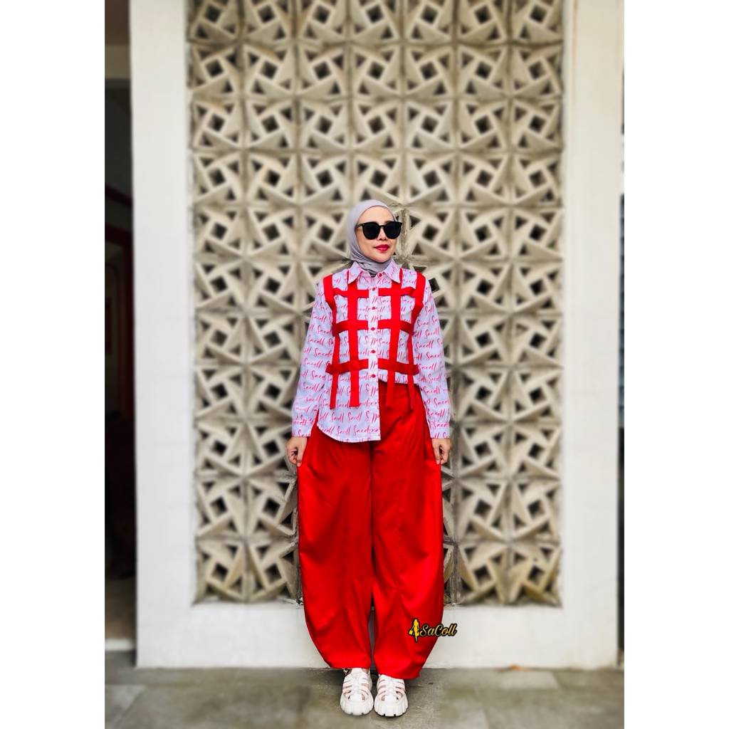 Sacoll ARNIZ one set  Celana  Baju Wanita  Bahan Katun Printing by sacoll