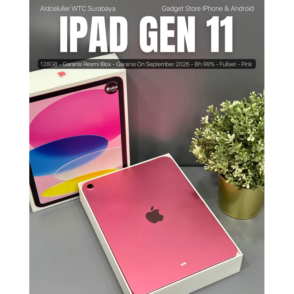 IPAD GEN 11 128GB WIFI GARANSI RESMI SECOND