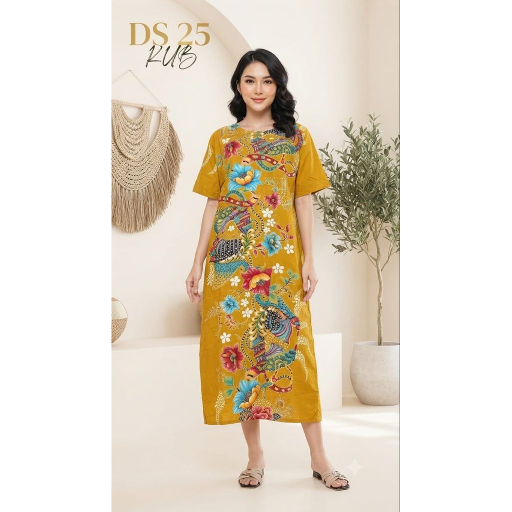 Daster 25 Kencana ungu Lebel Biru