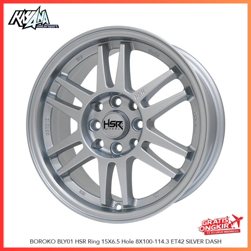 Velg Racing RPF1 Ring 15 Buat Mobil Brio Jazz Livina Evalia Dll - HSR BLY01 R15 Hole 4x100/4x114,3