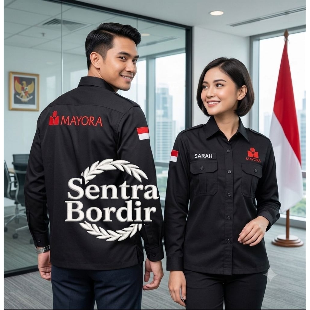 Kemeja pdh mayora seragam mayora baju kemeja mayora full Bordir komputer