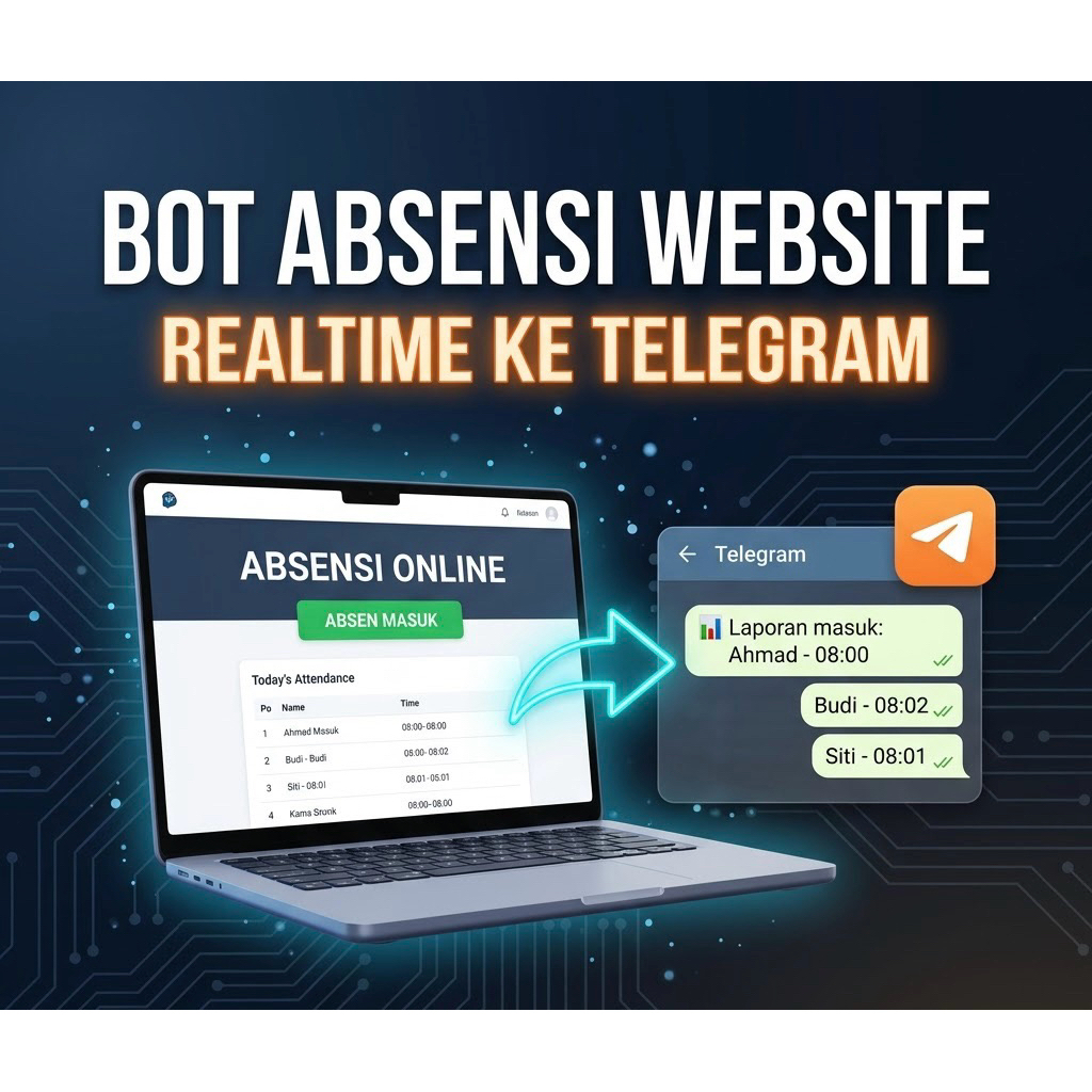 BOT ABSENSI OTOMATIS - Laporan Real Time ke Telegram - Baca deskripsi