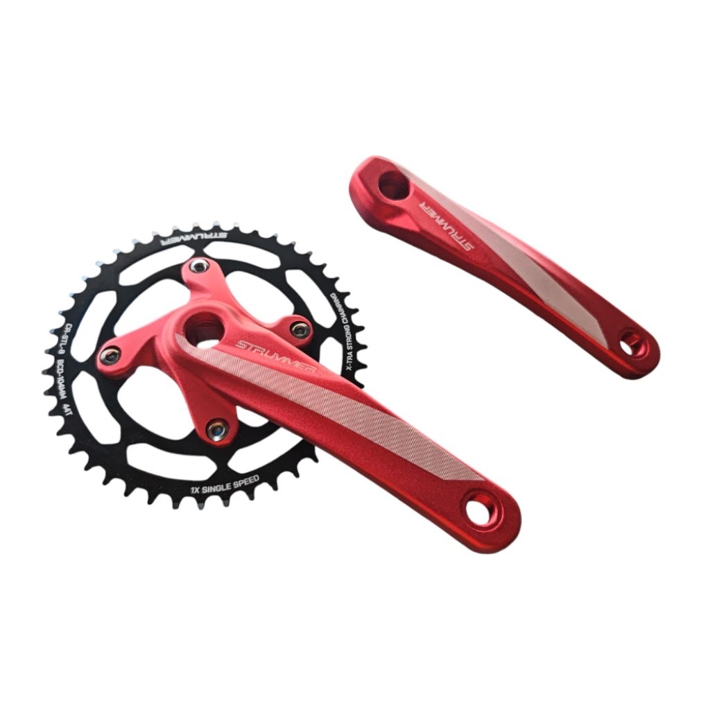CRANK STRUMMER SINGLE SPEED BMX MTB 44T ALLOY RED