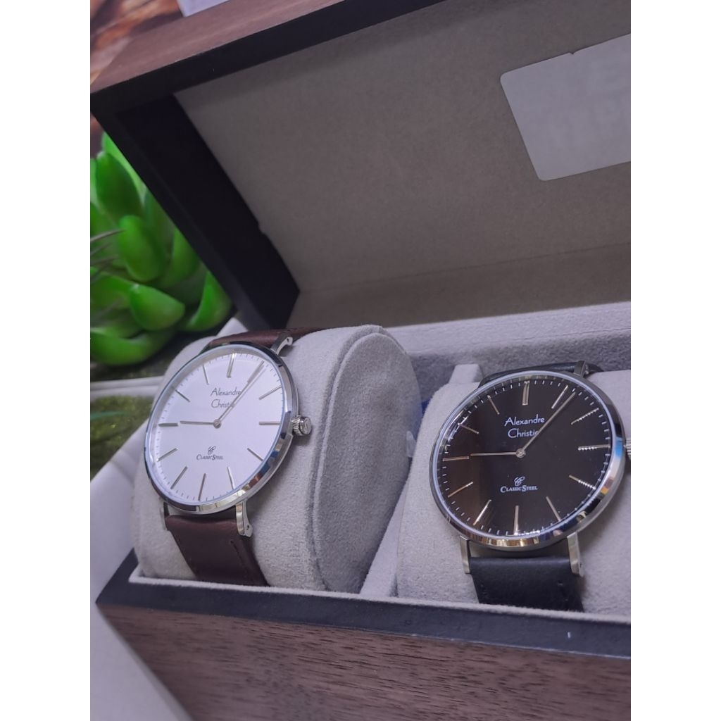 Jam tangan pria dan wanita Alexandre Christie AC 8490 MH Leather Strap