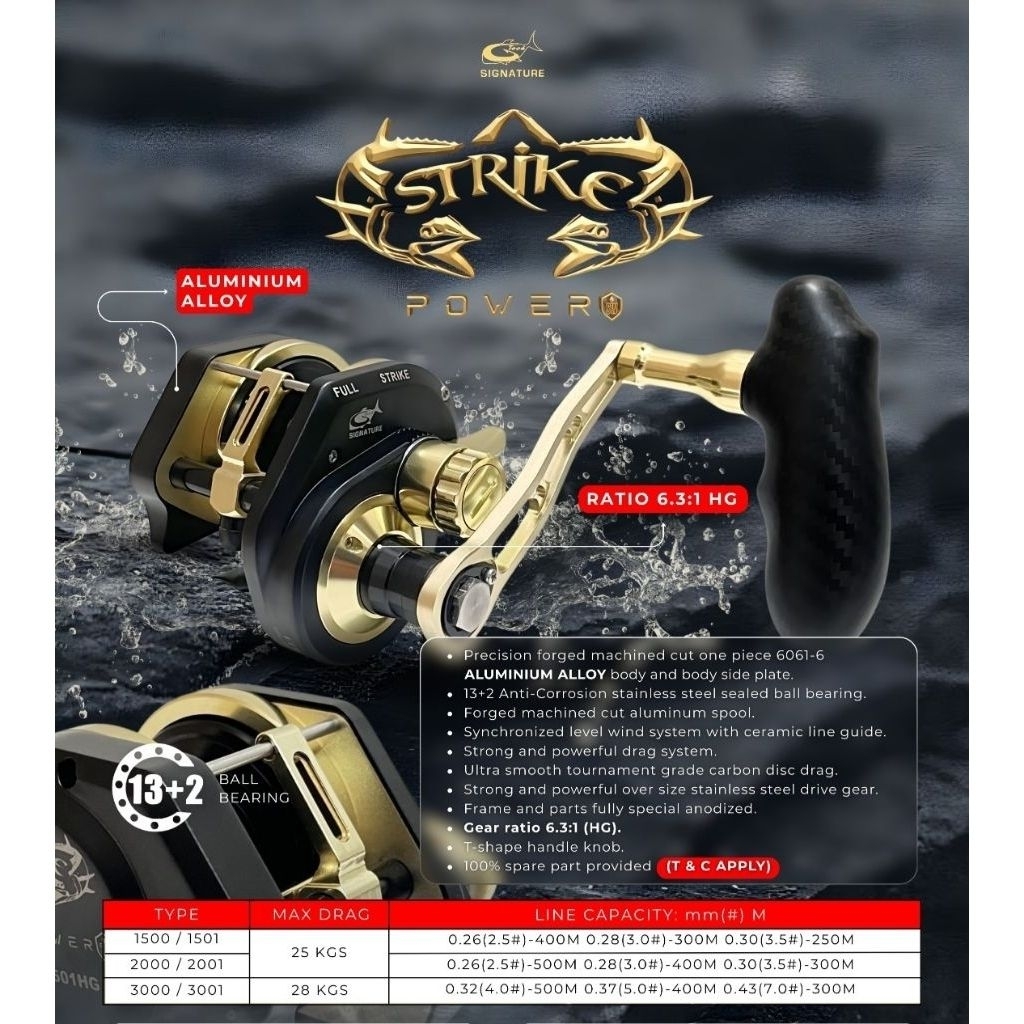 REEL G-TECH STRIKER POWER OH SW 3001HG
