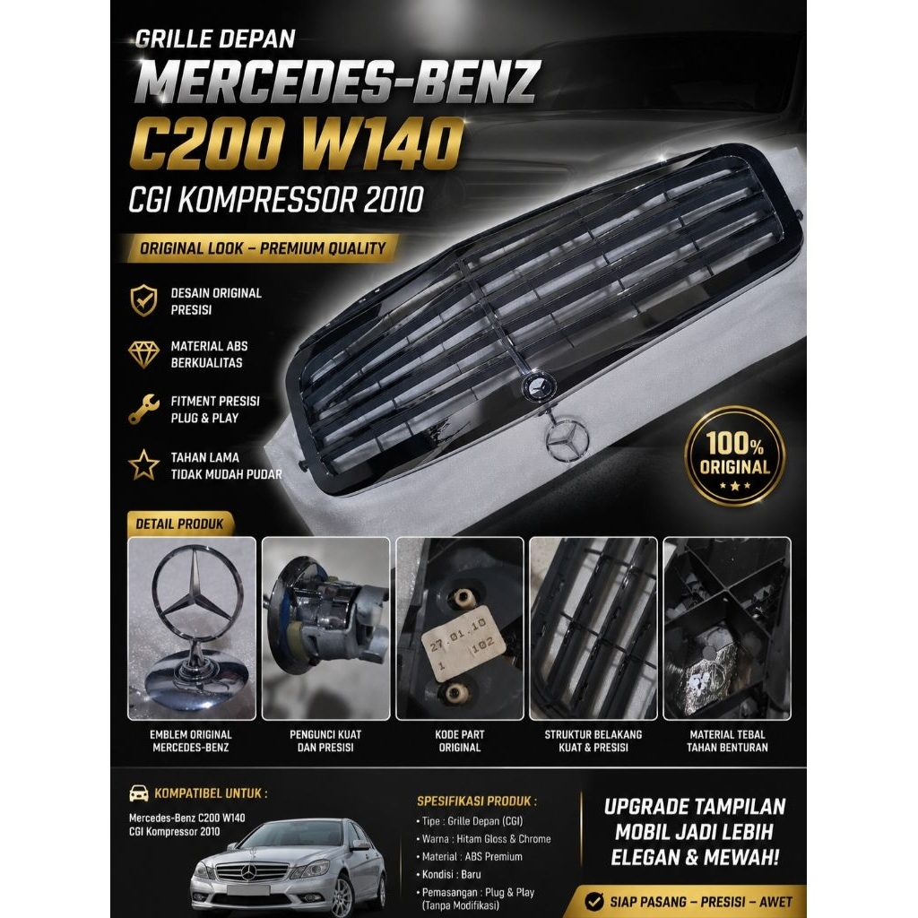 grill original mercedes benz c200 W204