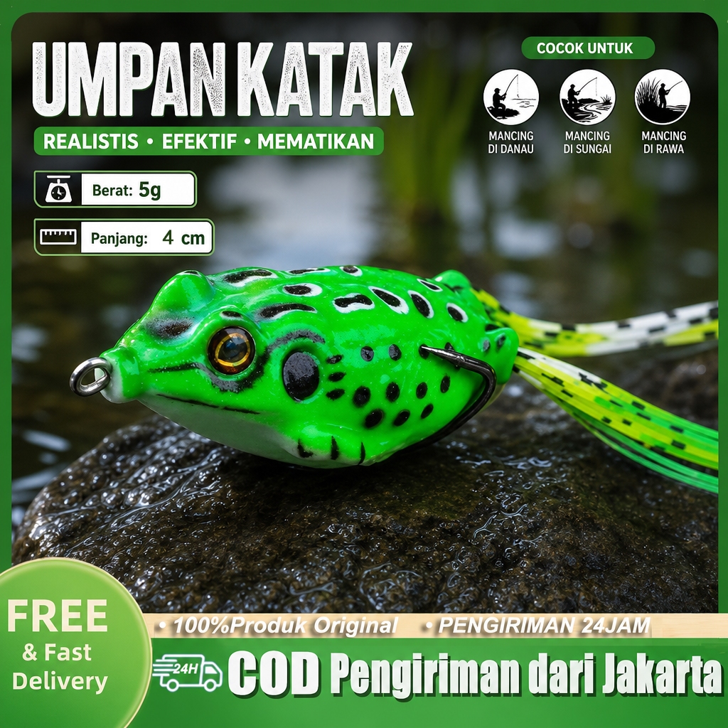 [COD]SOFT FROG LURE 4cm/5g Umpan Pancing Kodok Casting