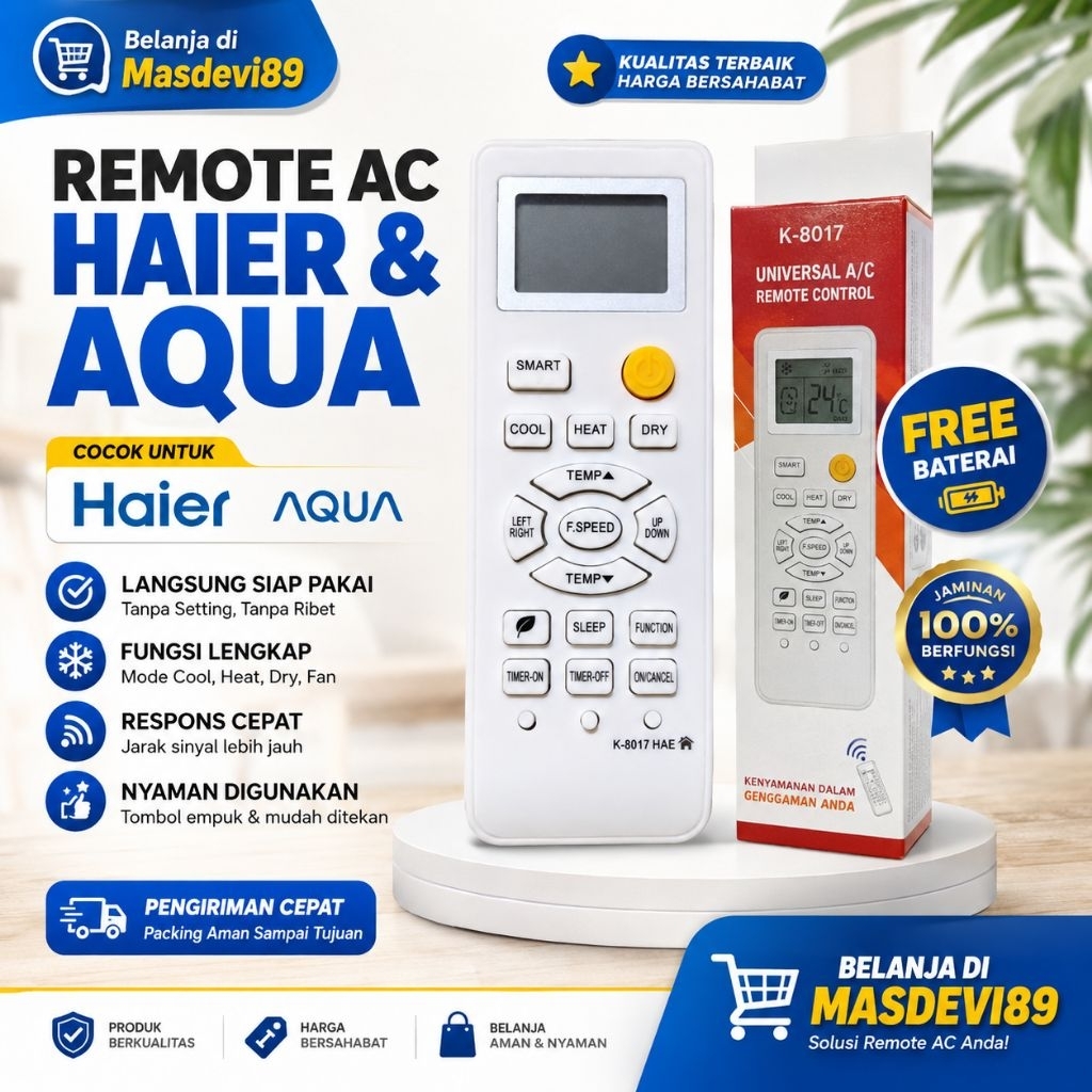 remote AC Haier Remot ac aqua