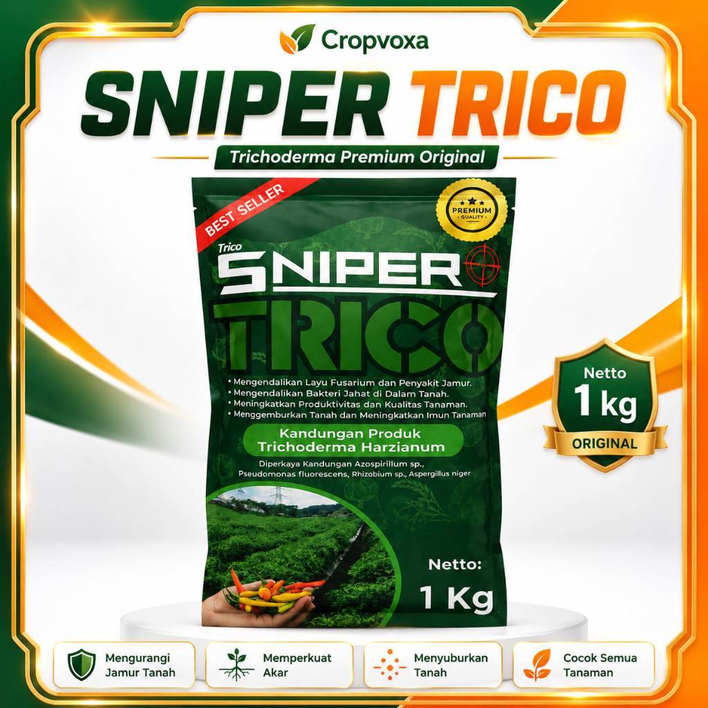 Trico Sniper Trichoderma 1Kg Original + PGPR Biofungisida Pengendali Jamur Fusarium Pupuk Hayati Unt