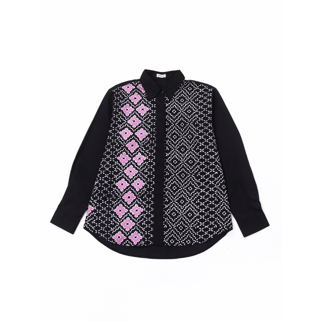 Sakura Shirt Batik - Black Pink