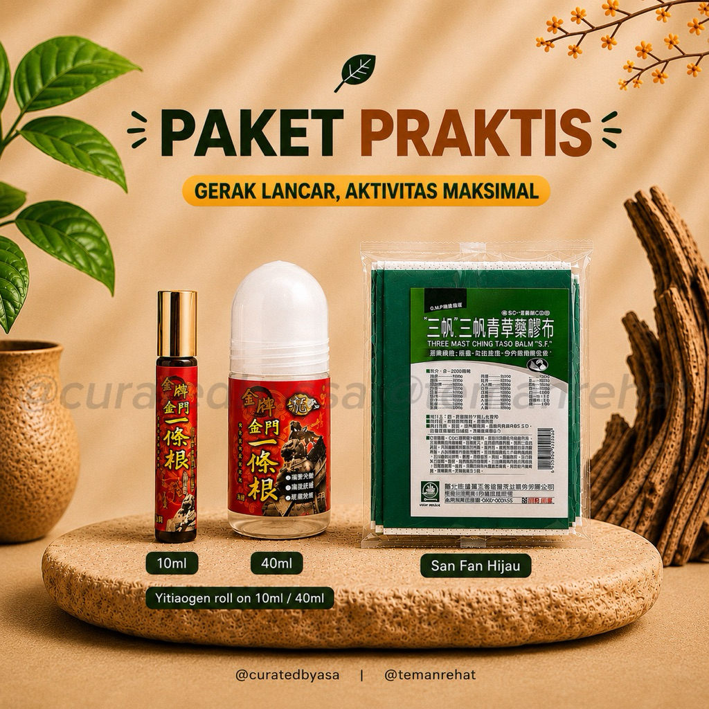 Atasi Pegal Ringan Rematik Koyo San Fan hijau Yi Tiao Gen Roll on Taiwan