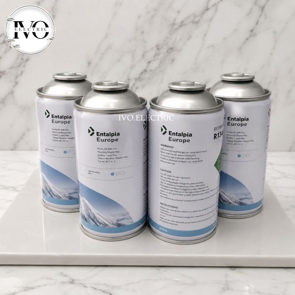 refrigerant entalpia europe R134a/R134/R 134 kaleng berat 390 gram. harga/kaleng